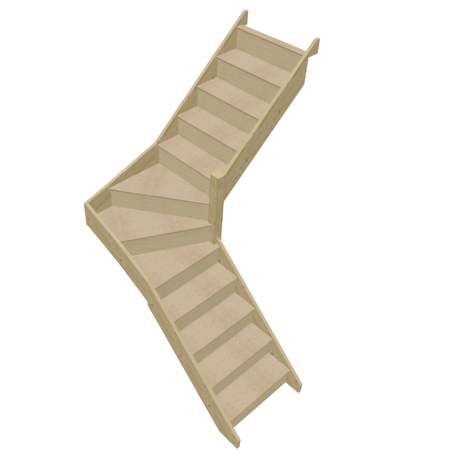 Winder Staircase | Standard Specification Standard Construction | With Posts Only | Customise Dimensions Online | Space Saver | TKstairs